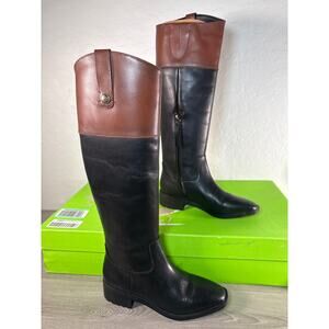 Sam Edelman Drina Black Whisky (Brown) Women's Tall Riding Boots Size 7 M EUC